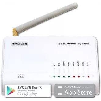 EVOLVEO Sonix - bezdrátový GSM alarm (4 ks dálk. ovl., PIR čidlo pohybu, čidlo na dveře/okno, externí repro, Android/iPhone