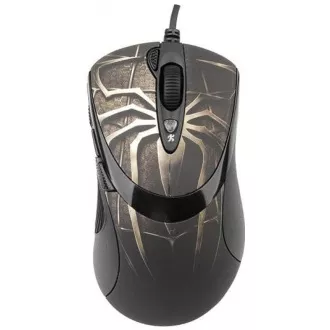 A4tech XL-747H, herní myš, ANTI-VIBRATE, 3600DPI, motiv pavouk hnědý