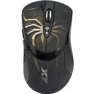A4tech XL-747H, herní myš, ANTI-VIBRATE, 3600DPI, motiv pavouk hnědý