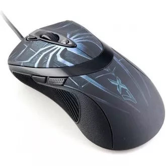 A4tech XL-747H, herní myš, ANTI-VIBRATE, 3600DPI, motiv pavouk modrý