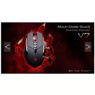 A4tech BLOODY V7 herní myš, až 3200DPI, V-Track technologie, 160KB paměť, USB, CORE 3, kovové podložky