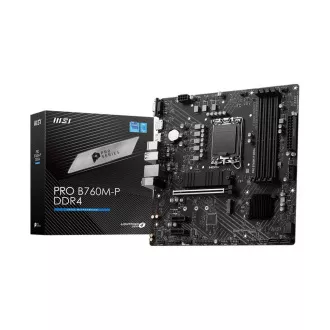 MSI MB Sc LGA1700 PRO B760M-P DDR4, Intel B760, 4xDDR4, 1xDP, 1xHDMI, 1xVGA, mATX MSI MB Sc LGA1700 PRO B760M-P DDR4, Intel B760, 4xDDR4, 1xDP, 1xHDMI, 1xVGA, mATX