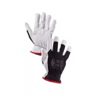Kombinované rukavice TECHNIK PLUS, černo-bílé, vel. 09