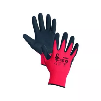 Povrstvené rukavice ALVAROS, červeno-černé, vel. 07
