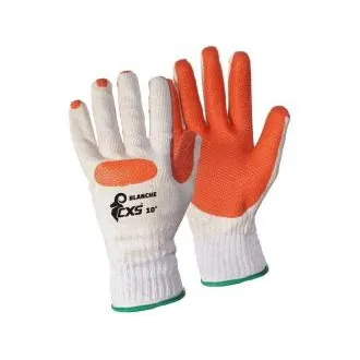 Rukavice CXS BLANCHE, máčené v latexu, bílo-oranžové, vel. 10
