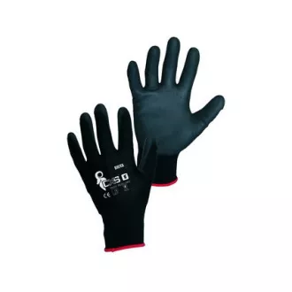 Povrstvené rukavice BRITA BLACK, černé, vel. 11 Povrstvené rukavice BRITA BLACK, černé, vel. 11