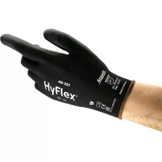 Povrstvené rukavice ANSELL HYFLEX 48-101, černé, vel. 06