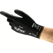 Povrstvené rukavice ANSELL HYFLEX 48-101, černé, vel. 08