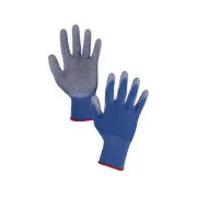 Rukavice BRITA DOTS, máčené v PU a PVC terčíky, vel: 10-11