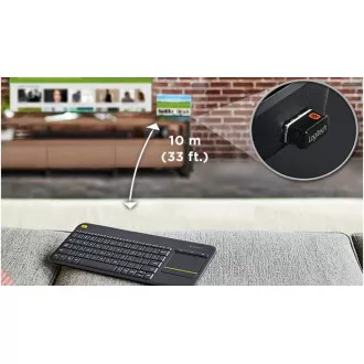Logitech Wireless Keyboard Touch Unifying K400 Plus, CZ