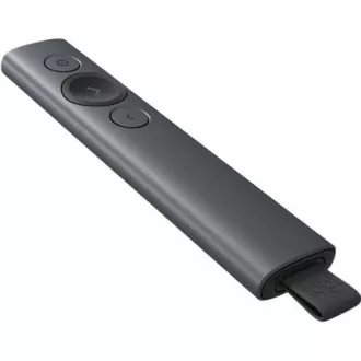 Logitech prezentér Spotlight Plus, Bezdrátový, Bluetooth, tmavě šedá