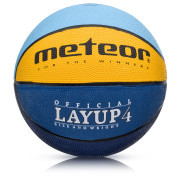 Basketbalový míč METEOR LAYUP vel.4, modro-žlutá