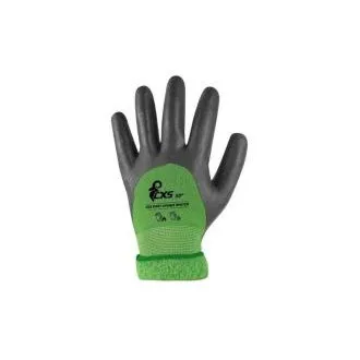 Rukavice CXS DOUBLE ROXY WINTER, zimní, máčené v nitrilu, černo-zelené, vel. 10