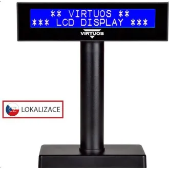 Virtuos LCD zákaznický displej Virtuos FL-2026MB 2x20, USB, černý - Použité Virtuos LCD zákaznický displej Virtuos FL-2026MB 2x20, USB, černý - Použité