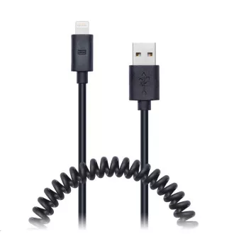 CONNECT IT Wirez Apple Lightning - USB spirálový flexibilní kabel, 1, 2 m, černý