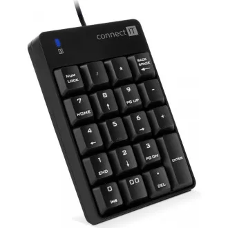 CONNECT IT NumCALC drátová numerická klávesnice, ČERNÁ