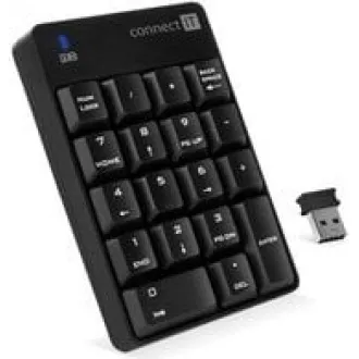 CONNECT IT NumCALC bezdrátová numerická klávesnice, (+ 1x AAA baterie zdarma), ČERNÁ