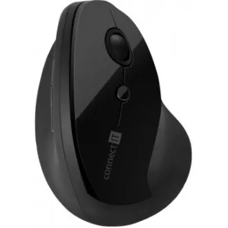 CONNECT IT FOR HEALTH ergonomická vertikální myš, (+ 1x AA baterie zdarma), bezdrátová, ČERNÁ