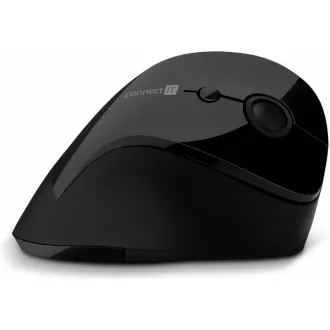 CONNECT IT FOR HEALTH ergonomická vertikální myš, (+ 1x AA baterie zdarma), bezdrátová, ČERNÁ