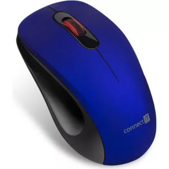 CONNECT IT "MUTE" bezdrátová optická tichá myš, USB, (+ 1x AA baterie zdarma), modrá