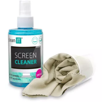 CLEAN IT Čistící roztok na obrazovky 200ml s utěrkou ve víčku