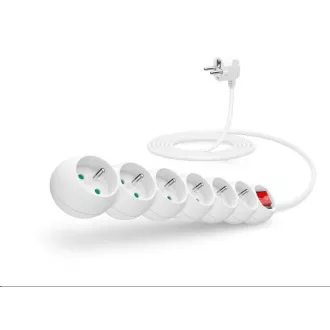 CONNECT IT prodlužovací kabel 230 V, 6 zásuvek, 3 m, s vypínačem (bílý) CONNECT IT prodlužovací kabel 230 V, 6 zásuvek, 3 m, s vypínačem (bílý)