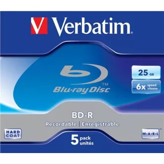 VERBATIM BD-R SL(5-pack)Blu-Ray/Jewel/6x/25GB