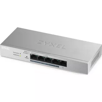 Zyxel GS1200-5HPv2 5-port Desktop Gigabit Web Smart PoE switch, 4x PoE+ GbE, PoE 60W, fanless