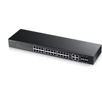 Zyxel GS1920-24V2 28-port Gigabit WebManaged Switch, 24x gigabit RJ45, 4x gigabit RJ45/SFP, fanless