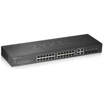 Zyxel GS1920-24V2 28-port Gigabit WebManaged Switch, 24x gigabit RJ45, 4x gigabit RJ45/SFP, fanless
