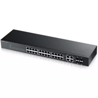 Zyxel GS1920-24V2 28-port Gigabit WebManaged Switch, 24x gigabit RJ45, 4x gigabit RJ45/SFP, fanless