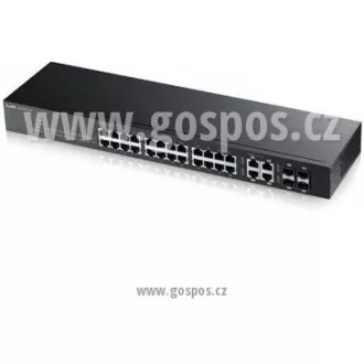 Zyxel GS1920-24V2 28-port Gigabit WebManaged Switch, 24x gigabit RJ45, 4x gigabit RJ45/SFP, fanless