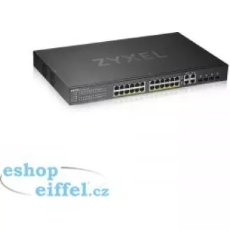 Zyxel GS1920-24HPv2 28-port Gigabit WebManaged PoE Switch, 24x gigabit RJ45, 4x gigabit RJ45/SFP, 802.3at, 375W pro PoE