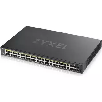 Zyxel GS1920-48HPV2 52-port Gigabit WebManaged PoE Switch, 48x gigabit RJ45, 4x gigabit RJ45/SFP, 2x SFP, 375W pro PoE