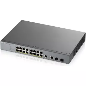 Zyxel GS1350-18HP 18 Port smart managed CCTV PoE switch, long range, 250W, 16x GbE, 2x combo RJ45/SFP