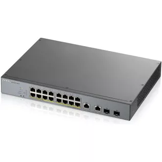 Zyxel GS1350-18HP 18 Port smart managed CCTV PoE switch, long range, 250W, 16x GbE, 2x combo RJ45/SFP