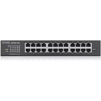 Zyxel GS1900-24E 24-port Desktop Gigabit Web Smart switch: 24x Gigabit metal, IPv6, 802.3az (Green), fanless, rack kit