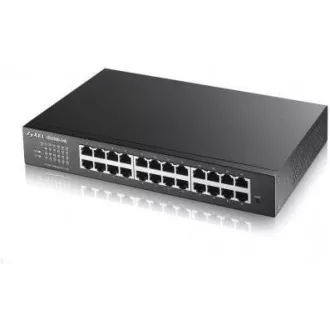 Zyxel GS1900-24E 24-port Desktop Gigabit Web Smart switch: 24x Gigabit metal, IPv6, 802.3az (Green), fanless, rack kit