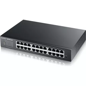 Zyxel GS1900-24E 24-port Desktop Gigabit Web Smart switch: 24x Gigabit metal, IPv6, 802.3az (Green), fanless, rack kit