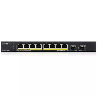 Zyxel GS1100-10HP v2 10-port Desktop Gigabit PoE Switch, 8x gigabit PoE RJ45, 2x SFP, 120W PoE budget