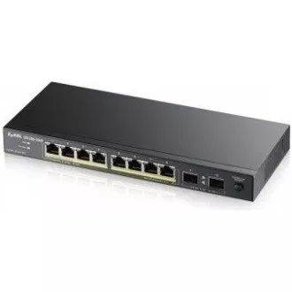 Zyxel GS1100-10HP v2 10-port Desktop Gigabit PoE Switch, 8x gigabit PoE RJ45, 2x SFP, 120W PoE budget