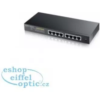 Zyxel GS1900-8HP v3 8-port Desktop Gigabit Web Smart PoE switch: 8x Gigabit metal, IPv6, PoE budget 70W, fanless