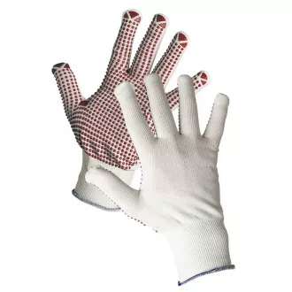 GANNET rukavice nylon., PVC terč. 10