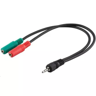 PREMIUMCORD Adaptér Jack 3, 5mm 4pin - 2x stereo Jack 3, 5mm, redukce (M/2xF, 4 pólový) PREMIUMCORD Adaptér Jack 3, 5mm 4pin - 2x stereo Jack 3, 5mm, redukce (M/2xF, 4 pólový)