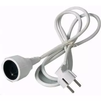 PREMIUMCORD Prodlužovací přívod 230V 3m, 1 zásuvka (M/F) bílá