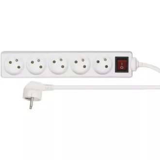 PREMIUMCORD Prodlužovací přívod 230V 2m, 5 zásuvek + vypínač