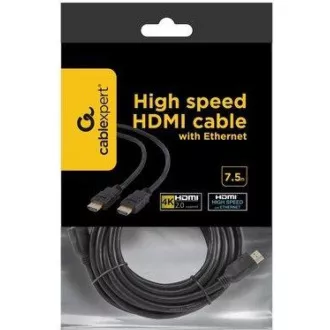 GEMBIRD Kabel HDMI - HDMI 7.5m (3D, 4K UHD, zlacené kontakty, stíněný)