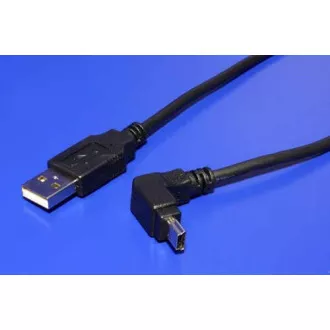 PremiumCord Kabel micro USB 2.0, A-B, konektor do úhlu 90° 1.8m (černý)
