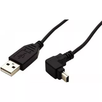 PremiumCord Kabel micro USB 2.0, A-B, konektor do úhlu 90° 1.8m (černý)