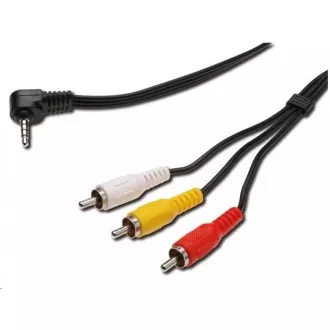 PREMIUMCORD Kabel audio/video 3, 5mm Jack 4pin - 3x Cinch 1, 5m (M/M)
